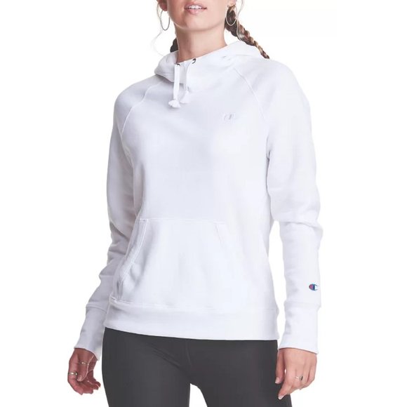 new WHITE Champion Campus Powerblend Classic Long Sleeve Hoodie - Women's Sz XL - Picture 1 of 5
